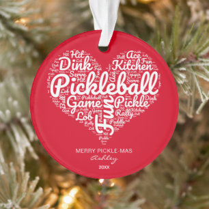 Joyeux Noël Pickleball Word Art personnalisé
