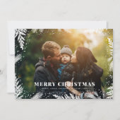 Joyeux Noël Pine Bordure Carte de Noël (Devant)