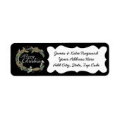 Joyeux Noël Pine Cônes Verdure Étiquette de adress (Devant)