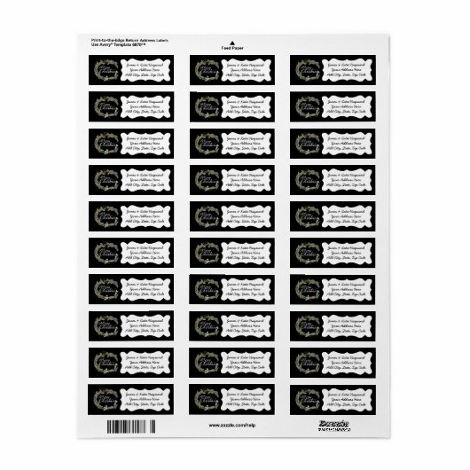 Joyeux Noël Pine Cônes Verdure Étiquette de adress (Feuille entière)