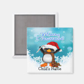 Joyeux Noël Pingouin Magnet Carré (Recto/Verso)