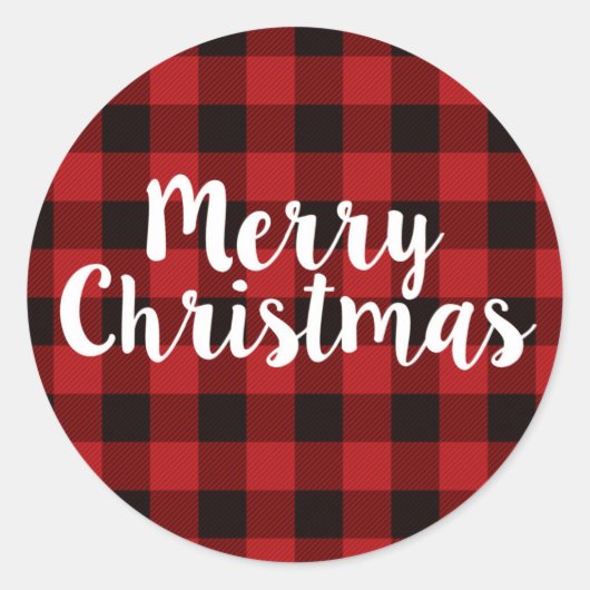 Joyeux Noël Plaid | Stickers ronds (Devant)