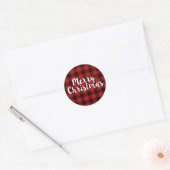 Joyeux Noël Plaid | Stickers ronds (Enveloppe)