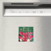 Joyeux Noël Poinsettia Magnet (In Situ (Lave-vaisselle))
