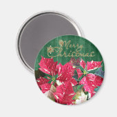 Joyeux Noël Poinsettia Magnet (Recto/Verso)