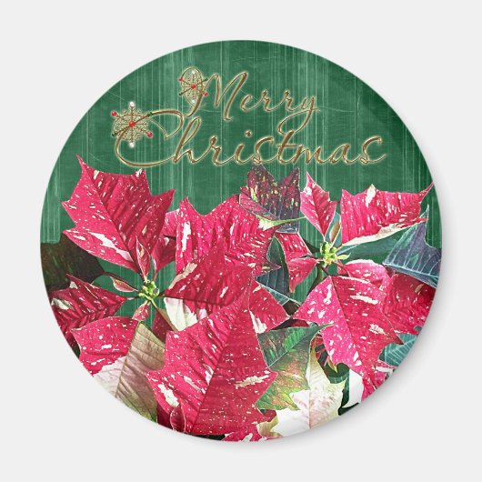 Joyeux Noël Poinsettia Magnet (Devant)