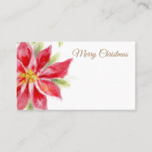 Joyeux Noël Poinsettia Watercolor Carte Place