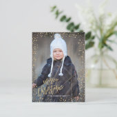 Joyeux Noël | points dorés | Carte postale photo (Debout devant)
