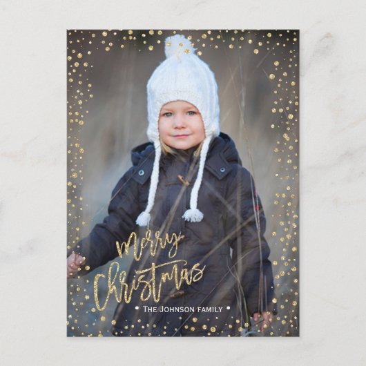 Joyeux Noël | points dorés | Carte postale photo (Devant)