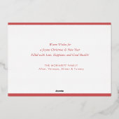 Joyeux Noël Pointsettia Pine Foil Carte de vacance (Verso)