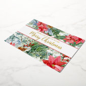 Joyeux Noël Pointsettia Pine Foil Carte de vacance (Rotation)