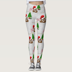 joyeux noël poo emoji leggings