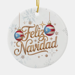 Joyeux Noël Porto Rico Ornement de Noël personnali