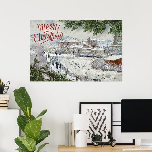 Joyeux Noël. Poster Claude Monet (Bureau à domicile)