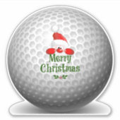 Joyeux Noël pour les golfeurs de Père Noël Sticker (Devant)