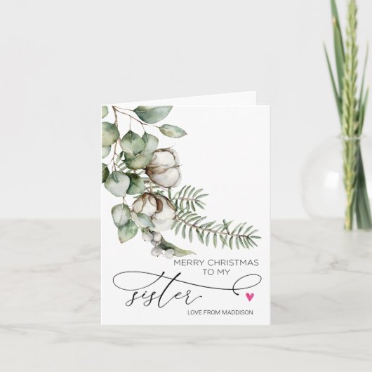 Joyeux Noël Pour Soeur De La Carte Fraternelle (Devant)