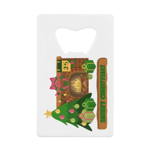 Joyeux Noël près de la cheminée bonfire xmas arbre (Devant)