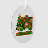 Joyeux Noël près de la cheminée bonfire xmas arbre (devant)