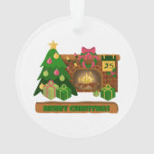 Joyeux Noël près de la cheminée bonfire xmas arbre (dos)