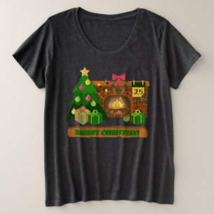Joyeux Noël près de la cheminée bonfire xmas arbre