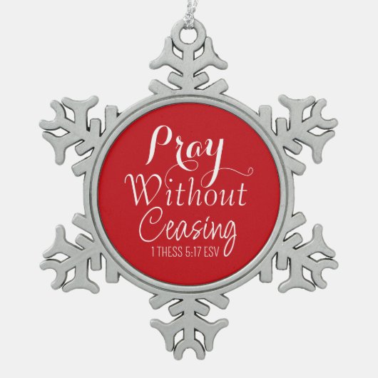 Joyeux Noël Prière Bible Verse Ornement Rouge (Devant)