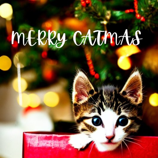 Joyeux Noël Purrffect Carte de Noël