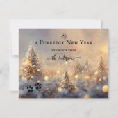 Joyeux Noël Purrffffect Nouvel An Carte Chat (Dos)