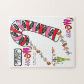 Joyeux Noël Puzzle Noël Meow Chat Dame (Horizontal)