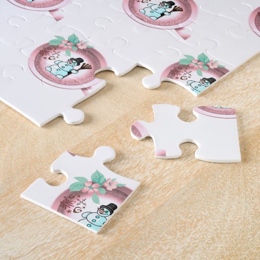 Joyeux Noël Puzzle Noël Snowman (Côté)