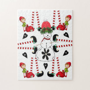 Joyeux Noël Puzzle Noël Snowman Elf