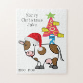 Joyeux Noël Puzzle Noël Vache Cheese (Vertical)