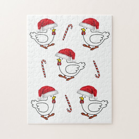 Joyeux Noël Puzzle Poulets de Noël (Vertical)