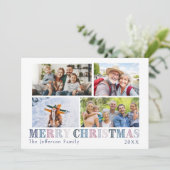 Joyeux Noël quatre Carte photo avec note (Debout devant)