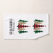 Joyeux Noël Red Green Plaid Arbres (Serviette à main)