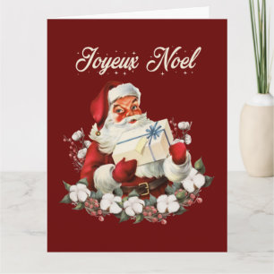 Joyeux Noel Red Kerstmis Vintage Santa Kaart