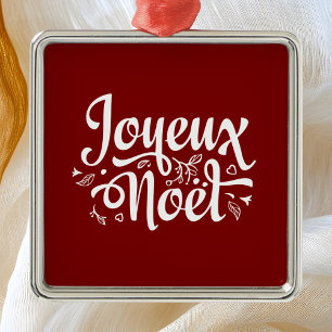 Joyeux Noel Red Metalen Ornament