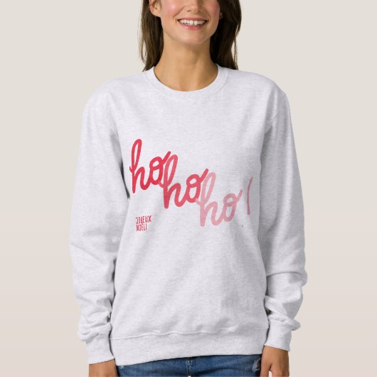 Joyeux Noel Red Pink Hohoho Typography Stylish Trui (Voorkant)