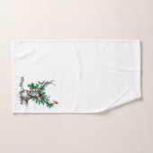 Joyeux Noël Reindeer Foliage et Cardinal (Serviette à main)