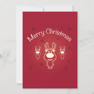 Joyeux Noël Reindeers Fête Invitation