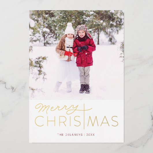 Joyeux Noël Religieux Foil Carte de vacances (Recto)