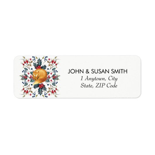 Joyeux Noël renard de Noël étiquettes d'adresse de (Devant)