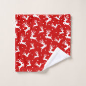 Joyeux Noël Renne Rouge Plaid (Gant de toilette)