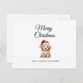 Joyeux Noël retraiteur chiot carte postale vacance (Devant / Derrière)