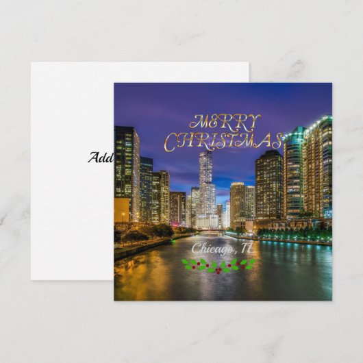 Joyeux Noël, rivière de Chicago, MODÈLE (Devant / Derrière)