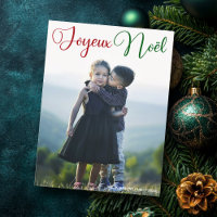 Joyeux Noël Rood Groen Script Gevouwen Familie Fot