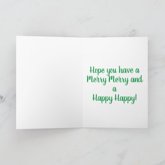 Joyeux Noël rose Flamant rose carte de Noël (Intérieur)