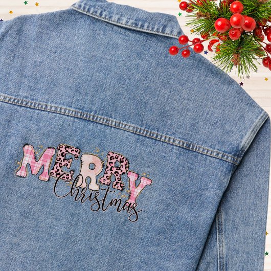 Joyeux Noël rose Plaid Parties scintillant Emprein