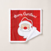 Joyeux Noël rouge avec ensemble de serviettes de b (Gant de toilette)