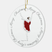 Joyeux Noël Rouge Ballerina Ornement (Gauche)