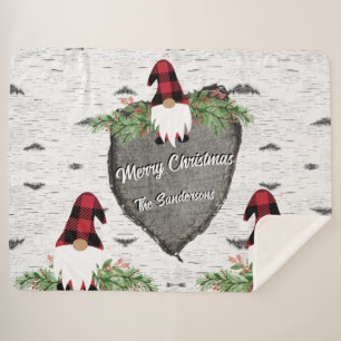 Joyeux Noël Rouge Buffalo Plaid Gnomes